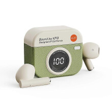 Bezprzewodowe słuchawki Bluetooth Q86 douszne, kształt mini retro kamery, do codziennych dojazdów i rozrywki