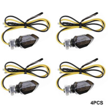 Clignotants pour moto (lot de 4), matériau ABS, LED fumée ambre 12 V, étanches, installation directe sur la plupart des motos.