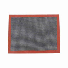 Tappetino da forno in silicone perforato, 40x30 cm, antiaderente, per pane, biscotti, macarons, frollini, silicone alimentare, nero e rosso