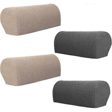 Housse de protection pour accoudoirs de canapé, polyester élastique antidérapant, avec clous de fixation, gris et kaki