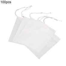 Sachets à thé vides en tissu non tissé, avec cordon de serrage, pour mélanges de thé maison et épices