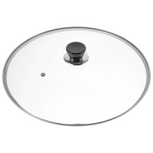 Glass Wok Lid, Transparent Tempered Glass with Stainless Steel Rim, Vented Design, 32x32x5cm, for Household Kitchen Cooking and Food Protection