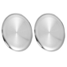 Confezione da 2 teglie rotonde per pizza in acciaio inox da 25 cm (10 pollici), teglie da forno argento da 26 cm per cottura in forno e servizio.