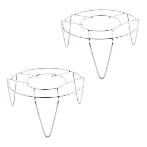 Suporte para Cozimento a Vapor, 2 Unidades, Pernas Triplas de 3 Polegadas, Aço Inoxidável, Cor Prateada, Compatível com Panelas