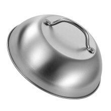 Stainless Steel Universal Pan Cover, Silver, 22.6x22.6x10.5cm, Fits Most Pans Soup Pots, Heat-resistant Handle, 1 Piece