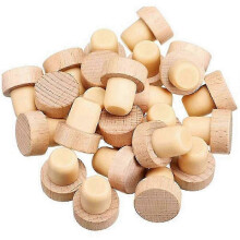 T-förmiger Weinflaschenkorken aus Holz und Gummi für Flaschen mit 18,5 mm Durchmesser, wiederverwendbar
