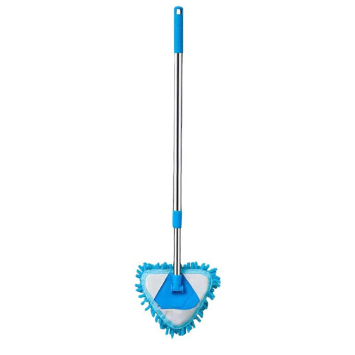 Triangle Mop with 180 Degree Rotatable Head, Adjustable Long Handle for Windows and Ceilings