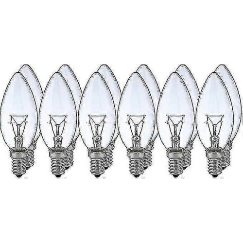 Lâmpada Candle Bulb 40W Branco Clássico 230V Compatível com E14 12 Unidades
