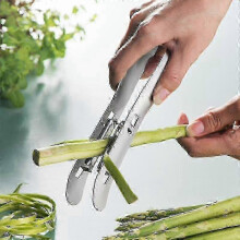 Descascador de Aspargos com Lâmina Dupla e Cabo Ergonómico em Aço Inoxidável para Legumes e Frutas