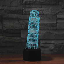 Luminária de Mesa LED 3D Torre de Paris Colorida, Toque, USB e Bateria
