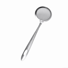 Stainless Steel Strainer Ladle with Fine Mesh and Long Heat-Resistant Handle for Skimming Soup Stock