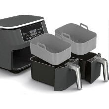 Silikonowe wkładki do koszy do frytkownicy powietrznej, kompatybilne z Ninja Dual Air Fryer 8QT, 2 sztuki