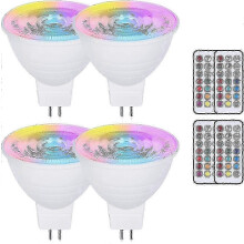 Compatível com GU5.3 Lâmpada LED RGB Dimmável com Controle Remoto para Ambiente