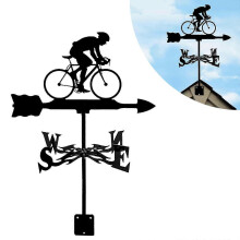 Girouette de jardin de style rétro, sculpture représentant des silhouettes de chevaux, de vélos et de cyclistes