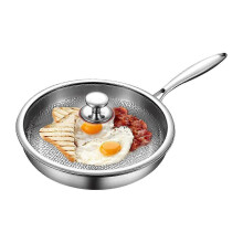 Padella in titanio antiaderente da 32 cm con coperchio, ideale per campeggio, hotel, ristoranti e cucina.