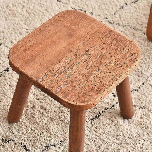 Solid Wood Shoe Changing Stool for Living Room, Entryway, Bathroom, Small Walnut Colour
