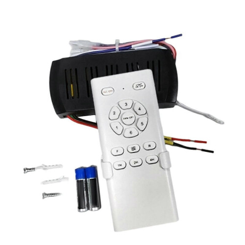 Ceiling Fan Remote Control Kit Compatible with Frequency Conversion Models, 6 Speed High Voltage Receiver, Light Controller