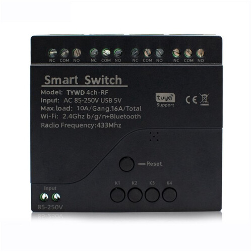 Tuya 4CH Wifi  Relay  Module Access Control  APP RF Remote Control 433M Fungerar med Alexa  Home