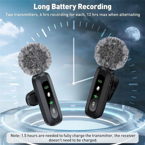 J3 Wireless Lapel Microphone USB Type-C Connector Noise Cancellation Mic for Streaming Unidirectional-Polar Pattern B 1