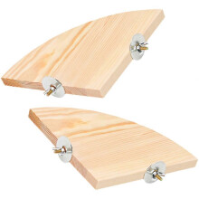 Houten Parkiet Vogel zitplatform, 2 stuks, kaki, 15x15x1,2 cm, compatibel met kleine papegaaien, lovebirds, vinken, parkieten, valkpapegaaien