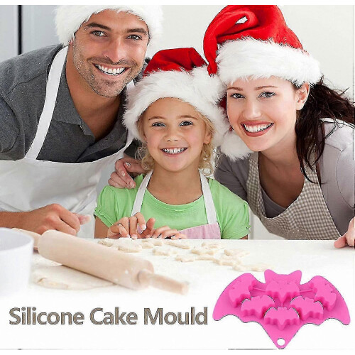 Silicone Halloween Skull Chocolate Ice Cube Mold with Bat Cookie Cutter for Baking Crafts 1