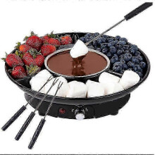 Appareil à fondue électrique avec contrôle de la température, plateaux amovibles et brochettes