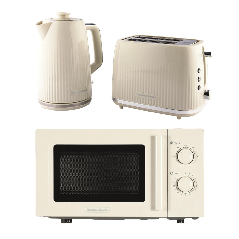 Hamilton Beach Kettle, Toaster & Microwave Set, Miami Collection By Cream