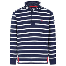 (L, Marine) Lazy Jacks Mens Striped Quarter Zip Sweatshirt