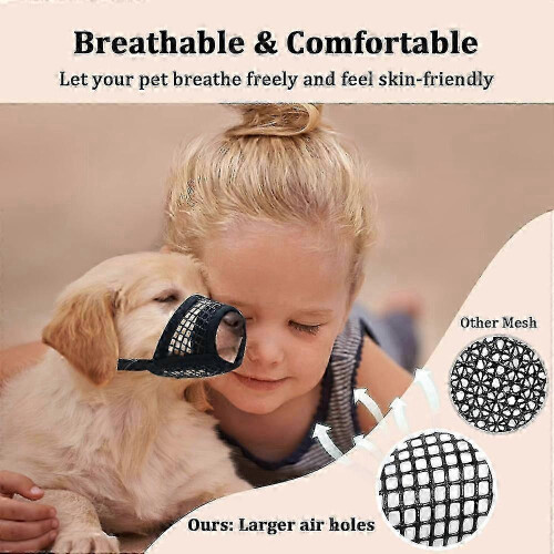 Dog Muzzle, Soft Mesh Mask Compatible with Small and Medium Breeds for Walking, Training and Vet Visits 1