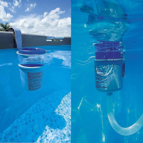 Deluxe Wall Mounted Pool Skimmer Surface Separator, Float Extractor for Easy Set and Metal Frame Pools, Automatic Debris Capture 2