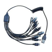 Uniwersalny kabel ładujący 10 w 1 do urządzeń z funkcją zwijania o długości 58-95 cm