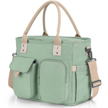 Bolsa térmica aislante para almuerzo, impermeable a prueba de fugas, con correa ajustable y múltiples bolsillos