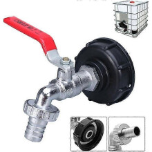 Robinet connecteur à filetage 1/2" résistant au gel pour cuve IBC, compatible avec filetage S60X6 UK/UE, pour récupérateur d'eau de pluie jardin