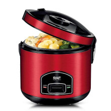 Elektrischer Reiskocher5L für Familienmahlzeiten Automatisches Kochen und Warmhalten Ein-Touch-Steuerung Rot-Schwarz