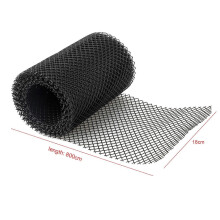 Maille de Protection pour Gouttière en Plastique Noir, 18x800cm, Trou 6mm avec 10 Crochets, Contre le Bouchage par Feuilles