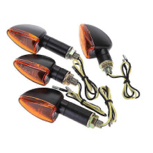 Luces intermitentes para motocicleta, 12 V, color ámbar, 4 unidades, LED, luces indicadoras delanteras y traseras para motocicletas.