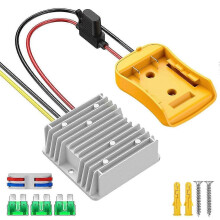 Przetwornica obniżająca napięcie z 20 V na 12 V, kompatybilna z akumulatorami litowymi DeWalt 18 V/20 V, regulator napięcia 240 W 12 V DC