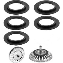 Sink Plug Gaskets 5 Pack, PVC Elastomer Seal Compatible with Most Drain Valve Plugs and Sink Strainers