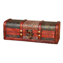 Scatola portagioielli in legno marrone vintage, organizzer per scrivania e cassetto camera da letto soggiorno dormitorio 22x7,5x7,3 cm