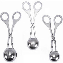 Stainless Steel Meatball Maker, 3 Pieces, Silver, for Fish Balls Meatballs Shrimp Pills Rice Balls Tofu Balls Cake Balls