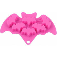 Silicone Halloween Skull Mold, Bat Shape Cookie Cutter, Food Grade, 18.5 x 11 cm, for Chocolate, Ice Cubes, Baking, Resin Crafts and Home Decorations