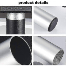 Pieds de meuble ronds réglables en aluminium, lot de 4, 6 cm, noir, capacité de charge 100 kg, pour canapé, table basse ou meuble TV
