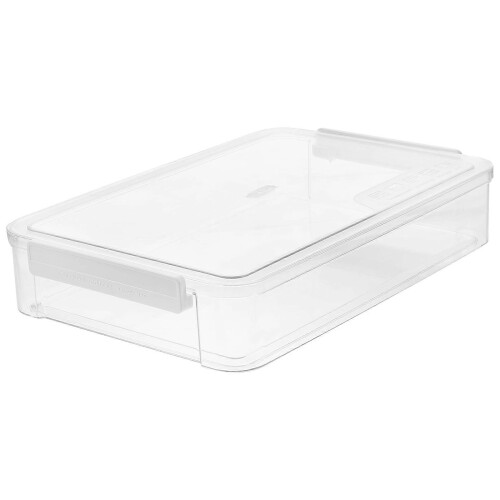 Printer Paper Storage Box, White, PET ABS Material, Stackable, Snap-Tight Buckle, for Office Documents Organiser Desktop Bookshelf