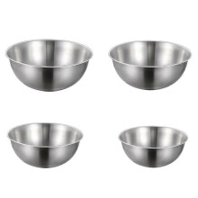 4 Piece Stainless Steel 304 Salad Mixing Bowls, with Built-in Measurement Markings, 17cm 19cm 22cm 24cm, Stackable for Kitchen Food Preparation