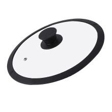 Glass Pot Lid with Silicone Rim, Compatible with Pots and Pans, Tempered Glass Cover with Steam Vent