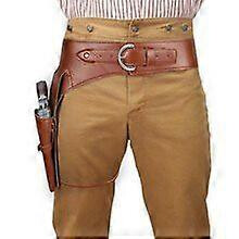 Cowboy revolver holster riem voor .22 .357 .44 kaliber, volnerfleer, bloemenpatroon