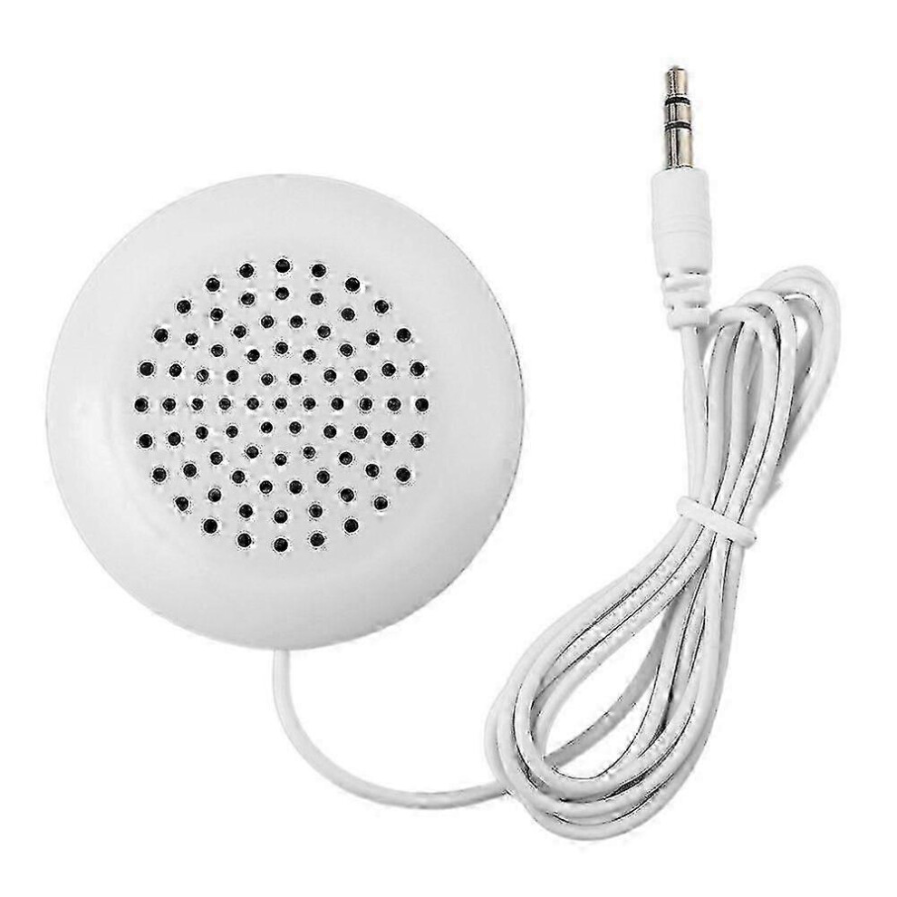 Mini 3.5Mm Wired Pillow Speaker, Portable Abs Wired Pillow Speaker For Mp3 Mp4 Cd Player Radio, 1.13M Cable White 6901168158012