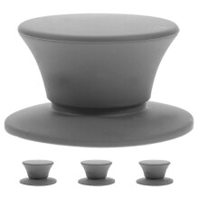 Universal Pot Lid Knobs, Grey Silicone with Iron Core, Heat Resistant Anti-scald Replacement Knobs for Various Cookware, Pack of 4 with Screws