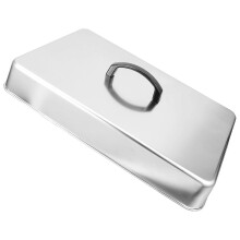 Stainless Steel Rectangular Basting Cover, Dome Food Cover for Kitchen Stovetop Outdoor Barbecue Flat-top Grills, Silver 43.8x28.8x11.5cm