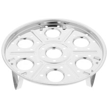 Stainless Steel Egg Steaming Rack with Silver Tray Stand, Double Layer Design for Kitchen Cooking